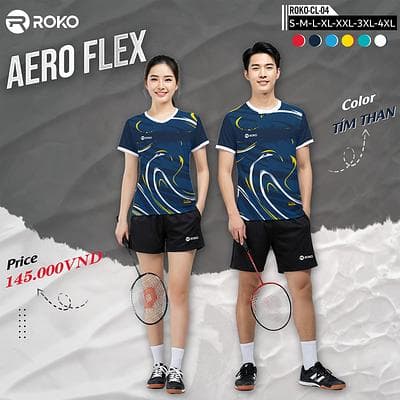 Áo Cầu Lông ROKO - AERO FLEX (CL - 04) - Nam - Tím Than