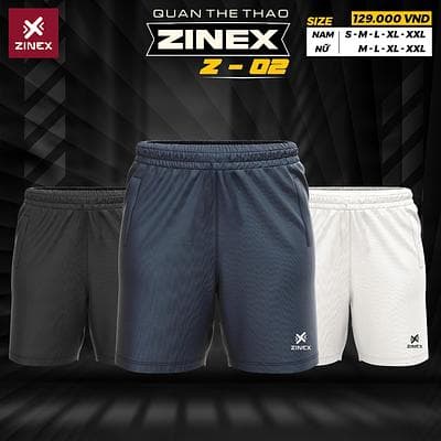 Quần Short Zinex - 02 (Z02 - Nữ) - Màu Tím Than