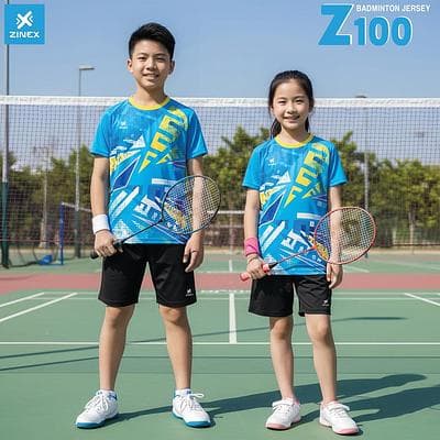Áo Cầu Lông, Bóng Chuyền Zinex - Z100 (Trẻ em) - Xanh Ya