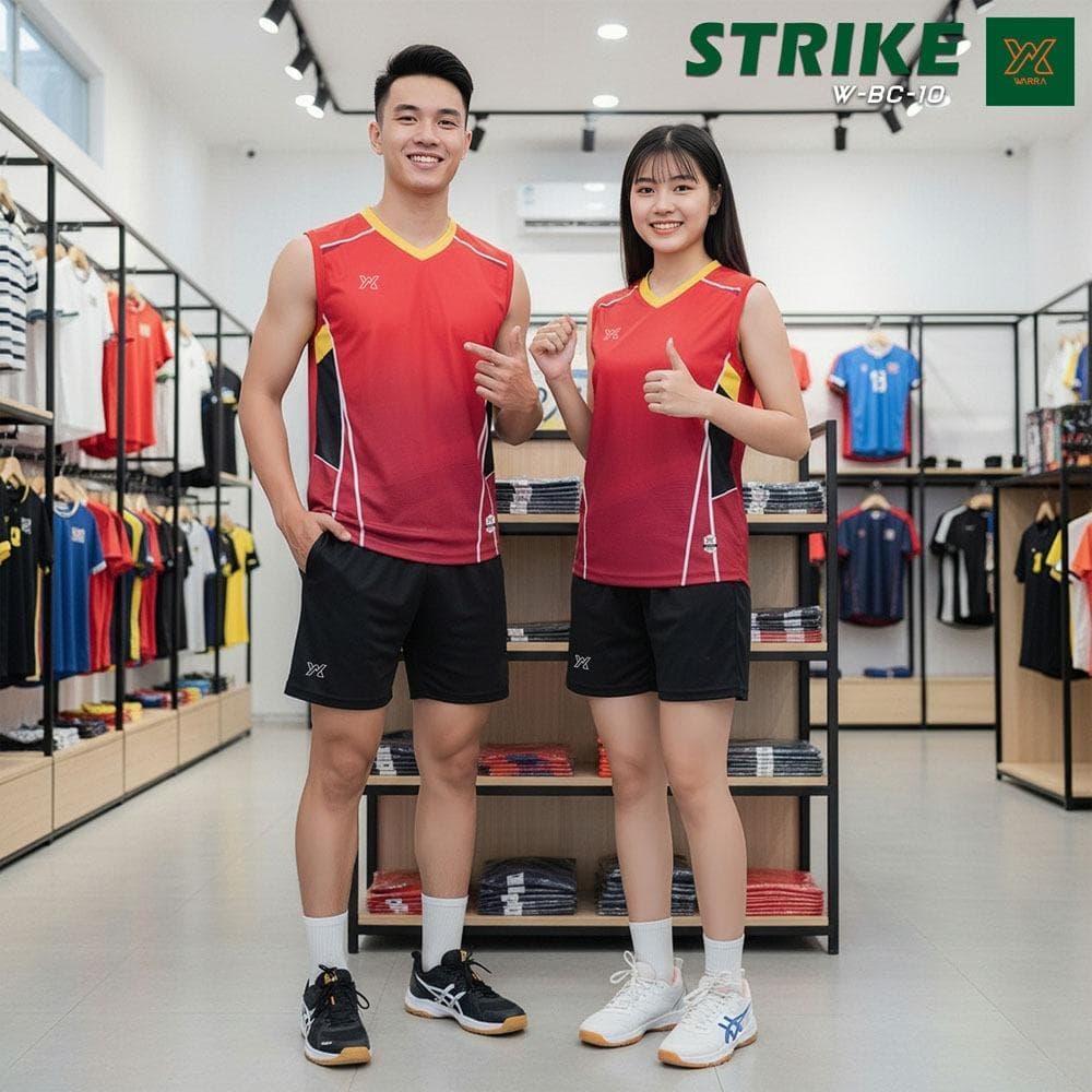Quần Áo Bóng Chuyền STRIKE Nữ Sát Nách (W-BC-10) - Đỏ