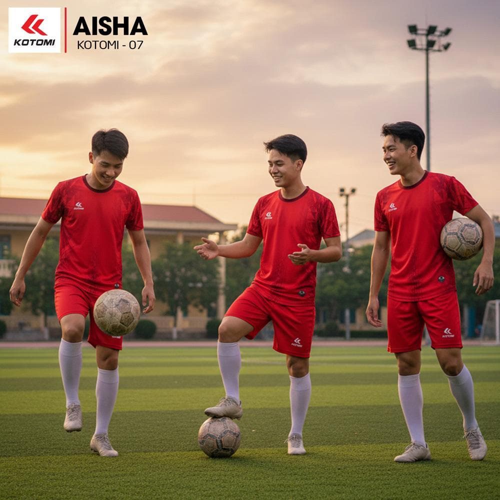Quần Áo Bóng Đá KOTOMI - AISHA (KTM - 07) - Màu Đỏ