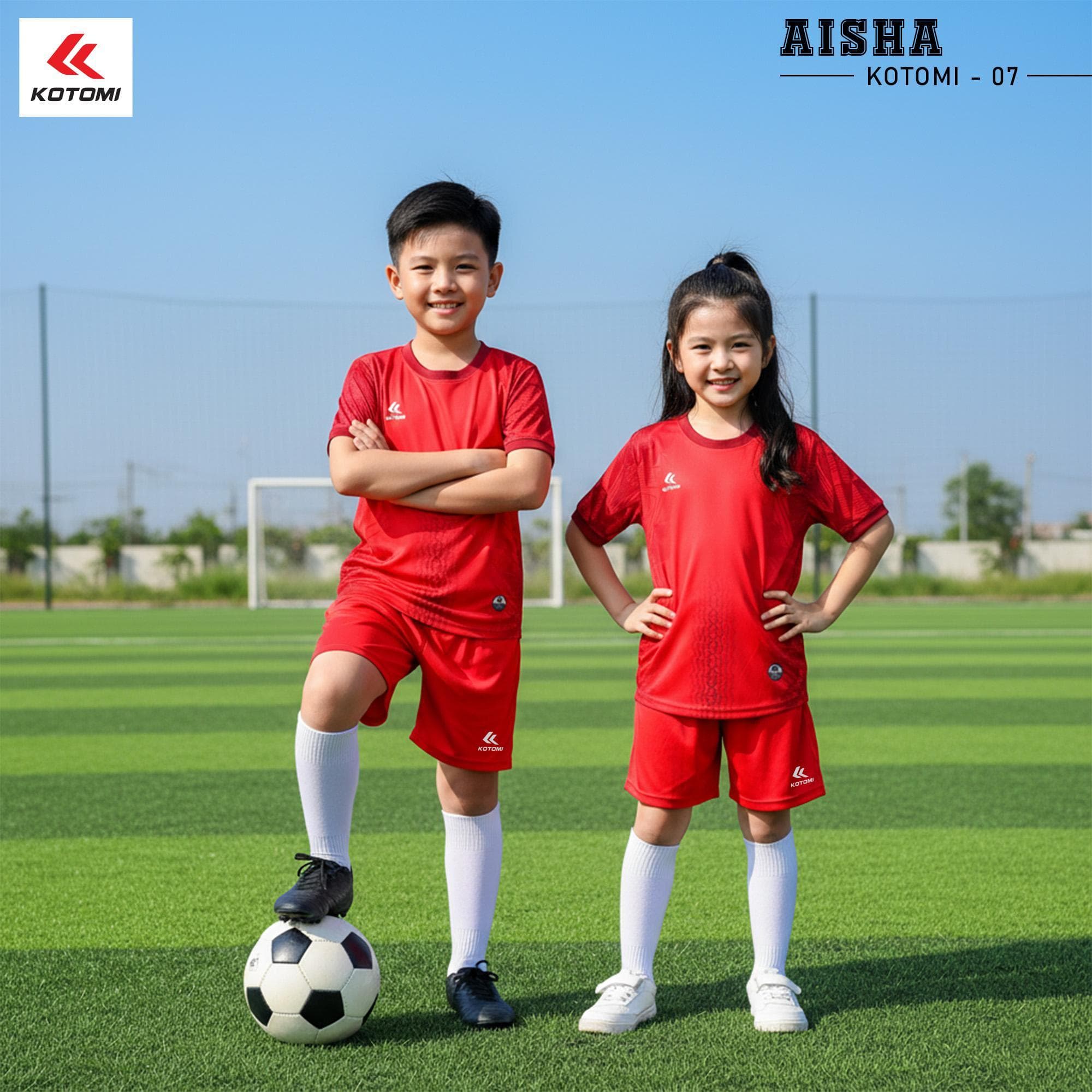 Quần Áo Bóng Đá KOTOMI - AISHA (KTM - 07) Trẻ Em - Màu Đỏ