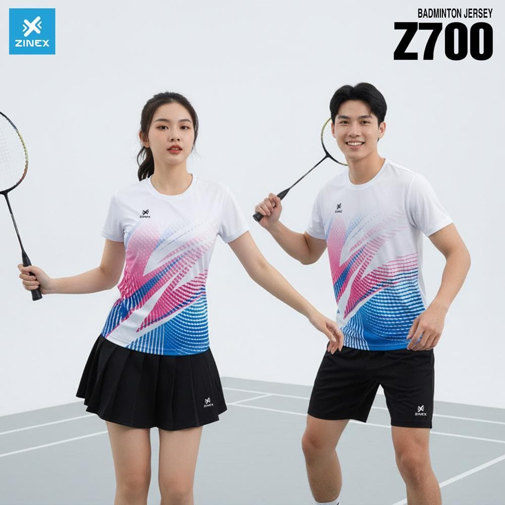 Áo Cầu Lông, Bóng Chuyền, Pickleball Zinex - Z700 (Nữ) - Màu Trắng
