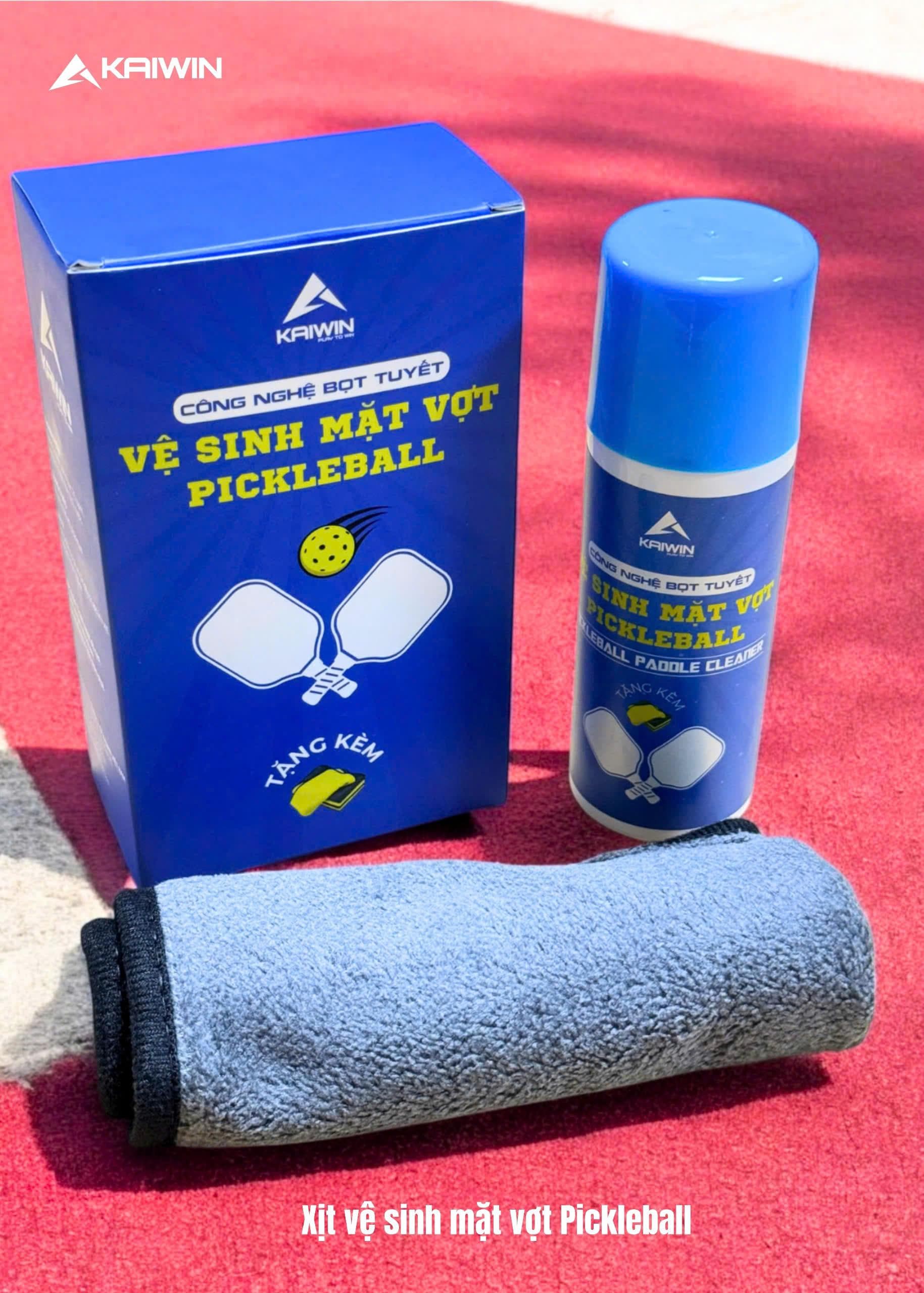 Vệ sinh mặt vợt Pickleball Kaiwin (160ml) - Hộp Kèm Khăn