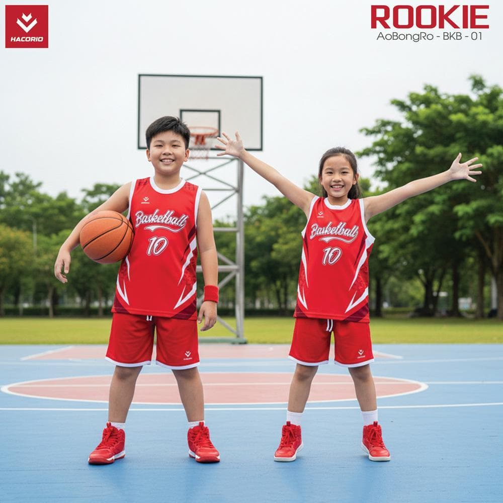 Quần Áo Bóng Rổ Trẻ Em HACORIO - ROOKIE (BKB - 01) - Màu Đỏ