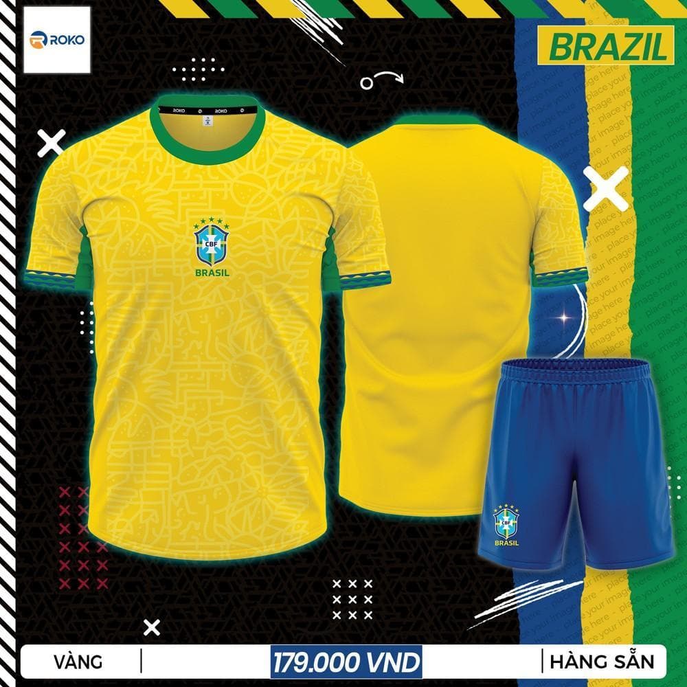 Quần Áo Bóng Đá Đội Tuyển Brazil - Brazil 01 - Màu Vàng