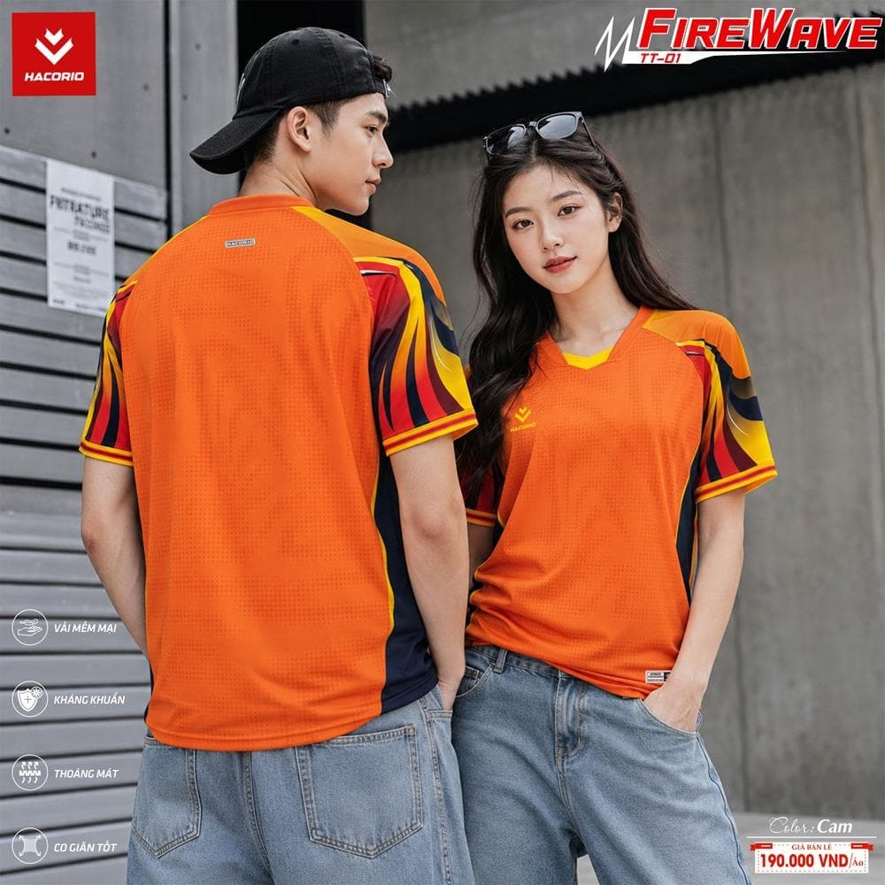Áo Thể Thao HACORIO - FireWave (TT-01) - Cam