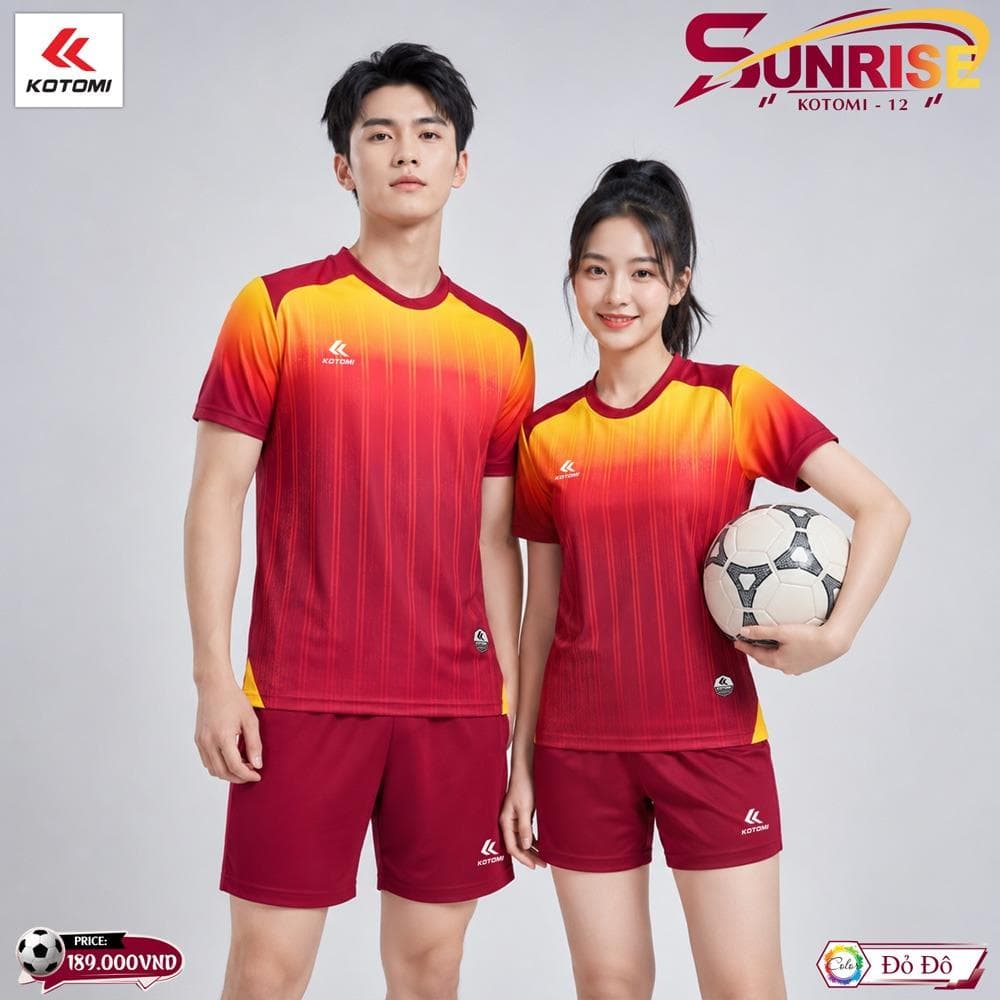 Quần Áo Bóng Đá KOTOMI - SUNRISE (KTM-12) - Đỏ Đô