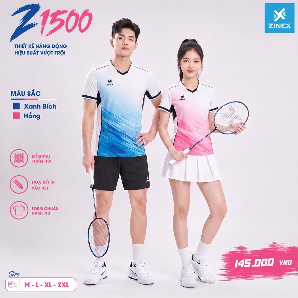 Áo Pickleball, Áo Cầu Lông ZINEX - Z1500 Nữ - Hồng