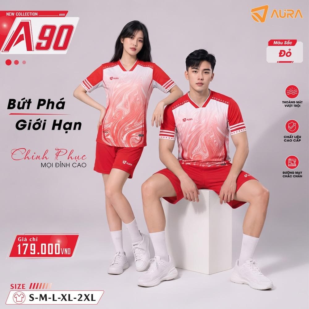 Quần Áo Bóng Đá AURA - A90 (A - 90) - Đỏ