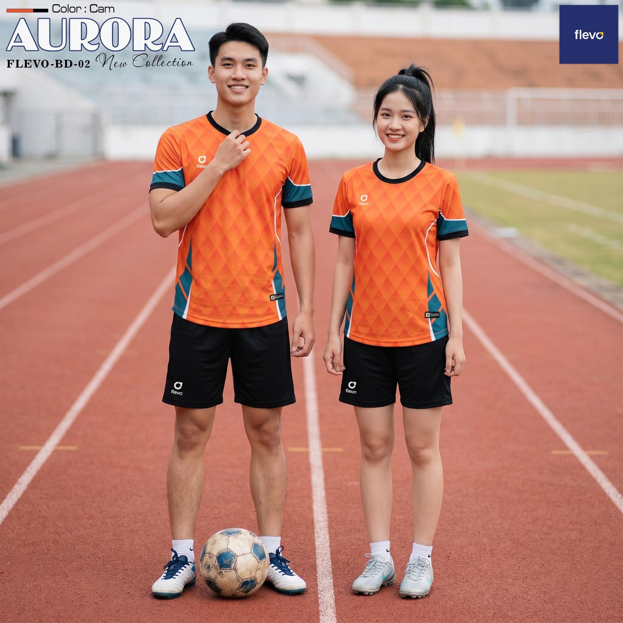 Quần Áo Bóng Đá AURORA (FLEVO-BD-02) - Cam
