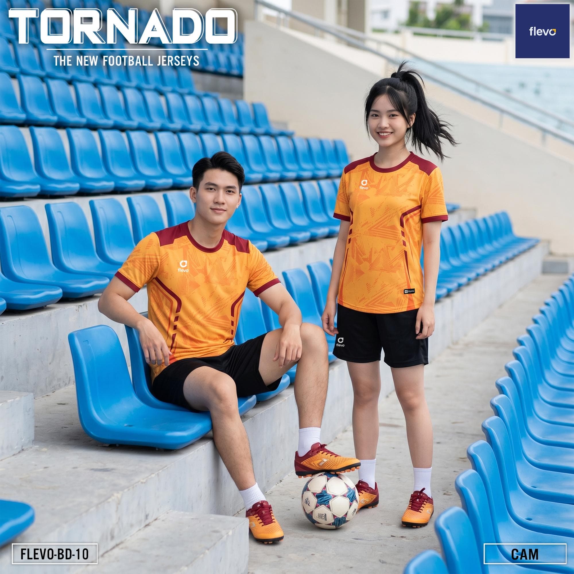 Quần Áo Bóng Đá TORNADO (FLEVO-BD-10) - Cam