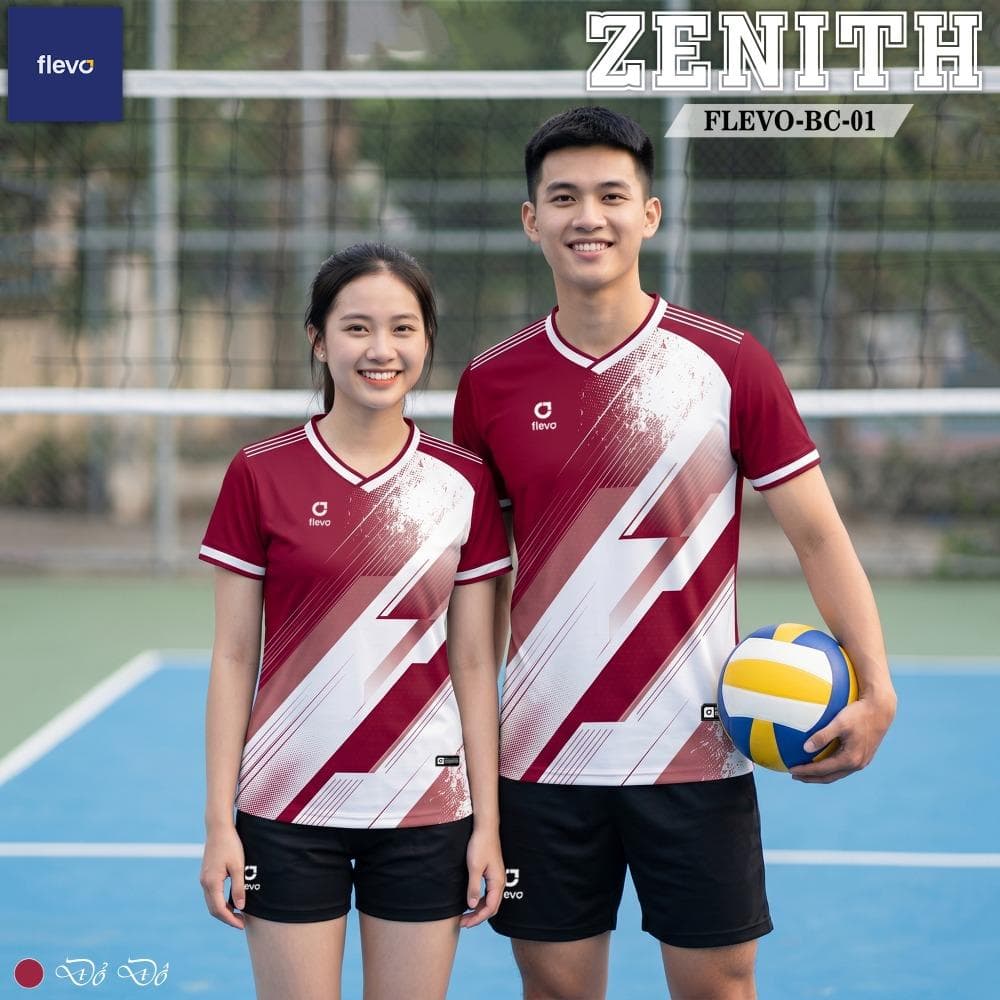 Quần Áo Bóng Chuyền ZENITH Nam (FLEVO-BC-01) - Đỏ Đô