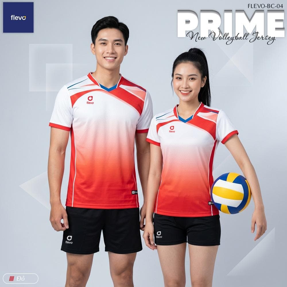 Quần Áo Bóng Chuyền PRIME Nam (FLEVO-BC-04) - Đỏ