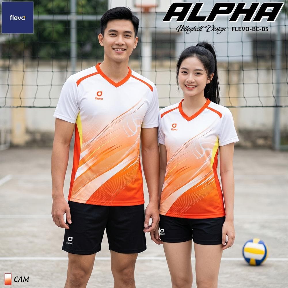 Quần Áo Bóng Chuyền ALPHA Nam (FLEVO-BC-05) - Cam