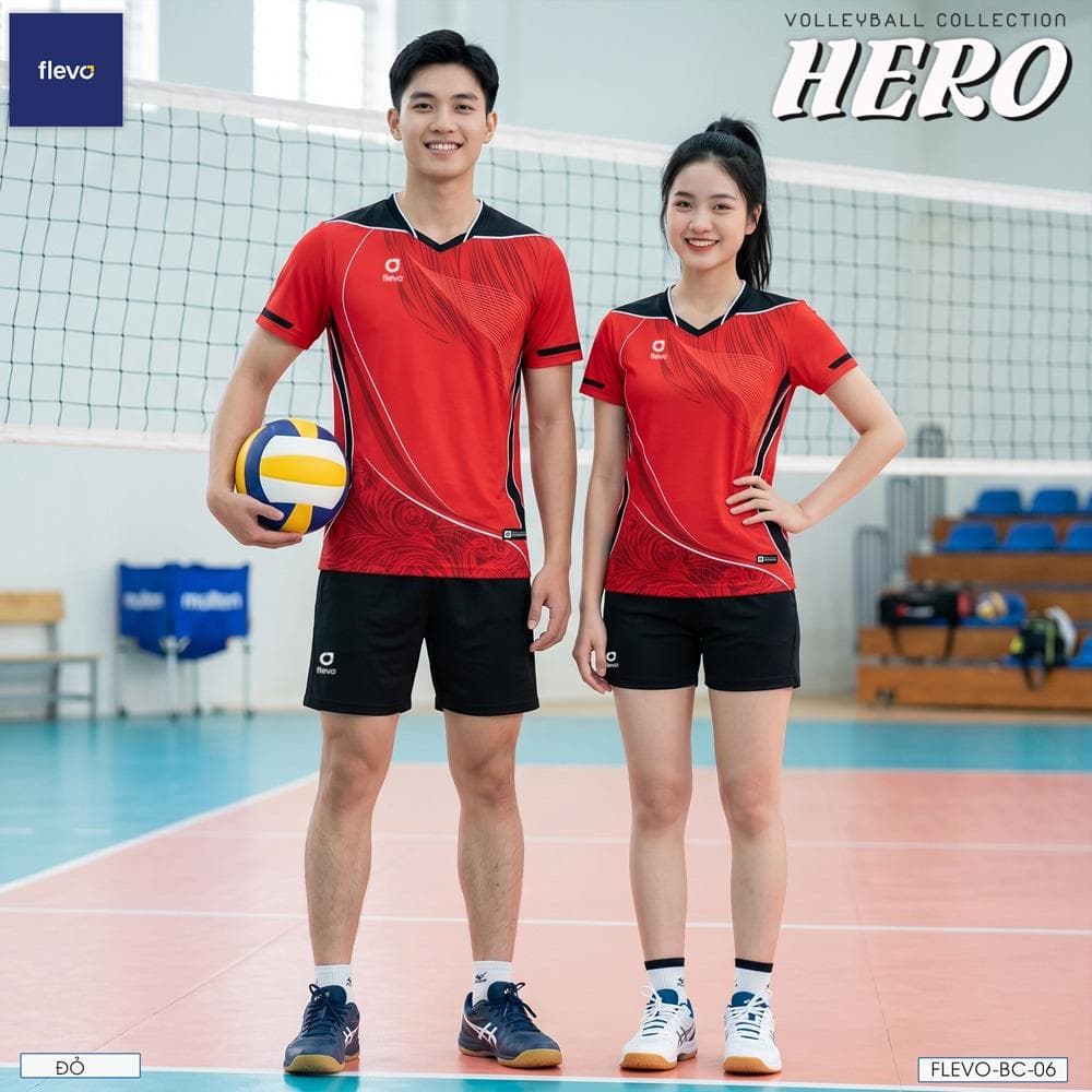 Quần Áo Bóng Chuyền HERO Nam (FLEVO-BC-06) - Đỏ