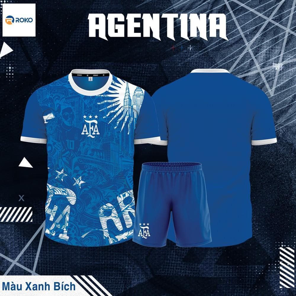 Quần Áo Bóng Đá Đội Tuyển Argentina Training - Training 01 - Màu Xanh Bích