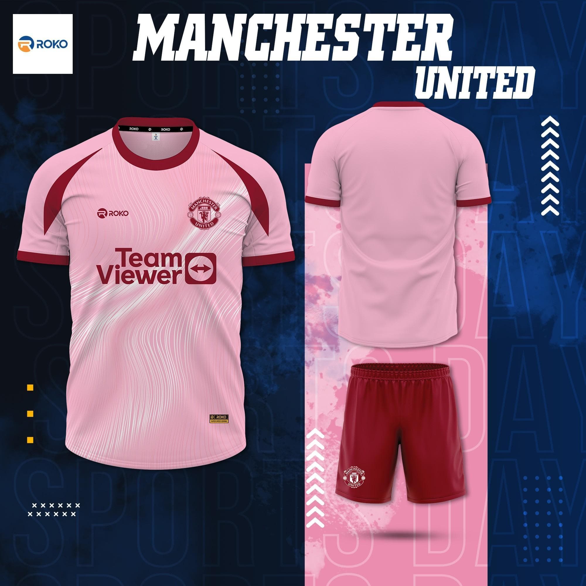 Quần Áo Bóng Đá CLB Man United Training - Training 01 - Màu Hồng