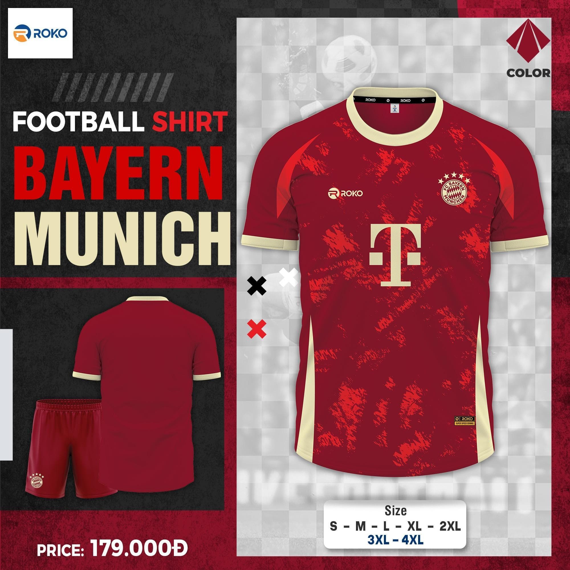Quần Áo Bóng Đá CLB Bayern Munich Training - Training 01 - Đỏ Đô