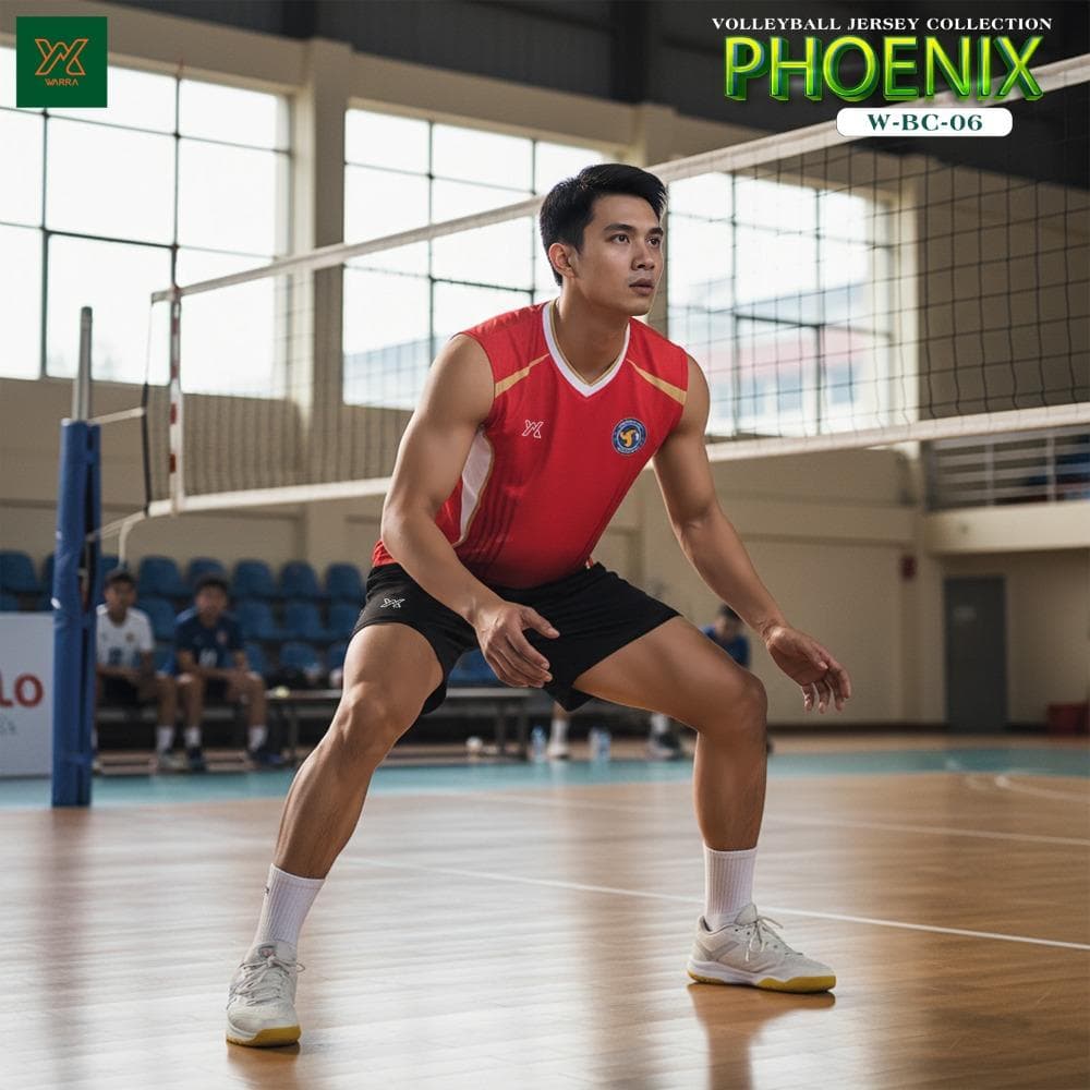 Quần Áo Bóng Chuyền PHOENIX Sát Nách (W-BC-06) Nam - Đỏ