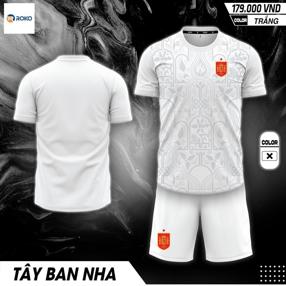 Quần Áo Bóng Đá Đội Tuyển Tây Ban Nha - Training 01 - Màu Trắng