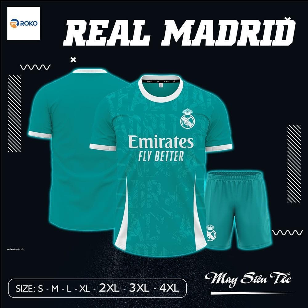 Quần Áo Bóng Đá CLB Real Madrid Training - Training 01 - Màu Xanh Real