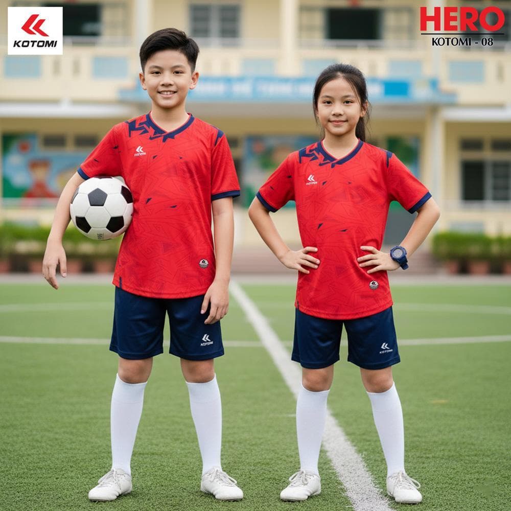 Quần Áo Bóng Đá KOTOMI - HERO (KTM - 08) Trẻ Em - Đỏ