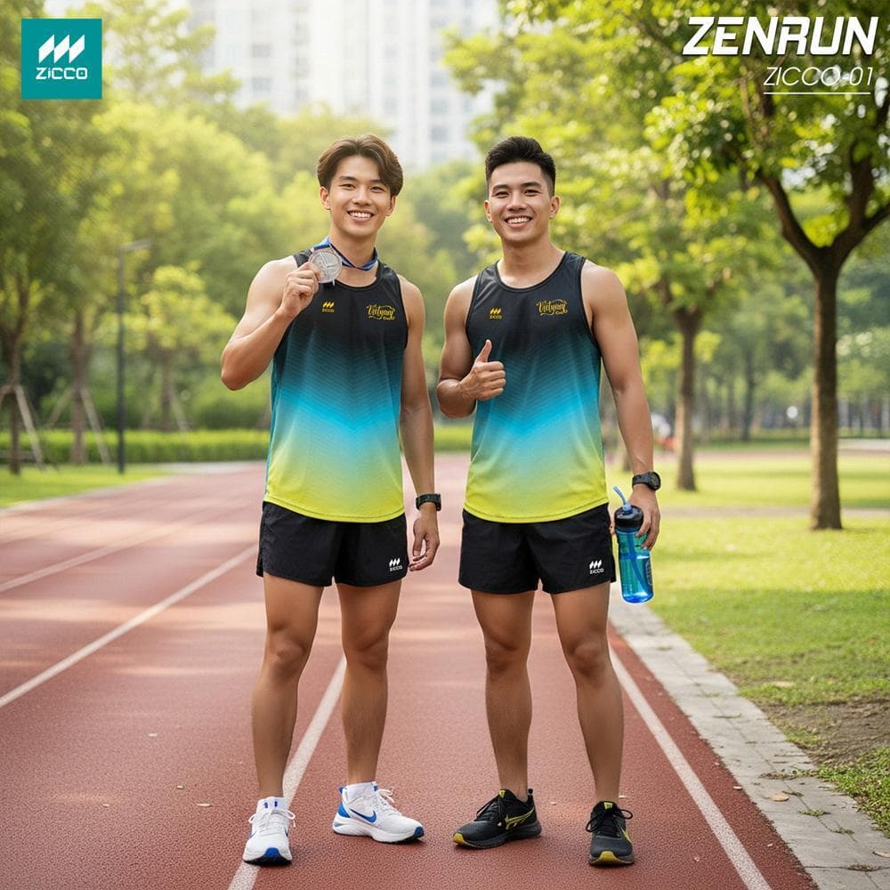 Áo Chạy Bộ Sát Nách ZICCO - ZENRUN (ZICCO - RZIC - 01) - Đen