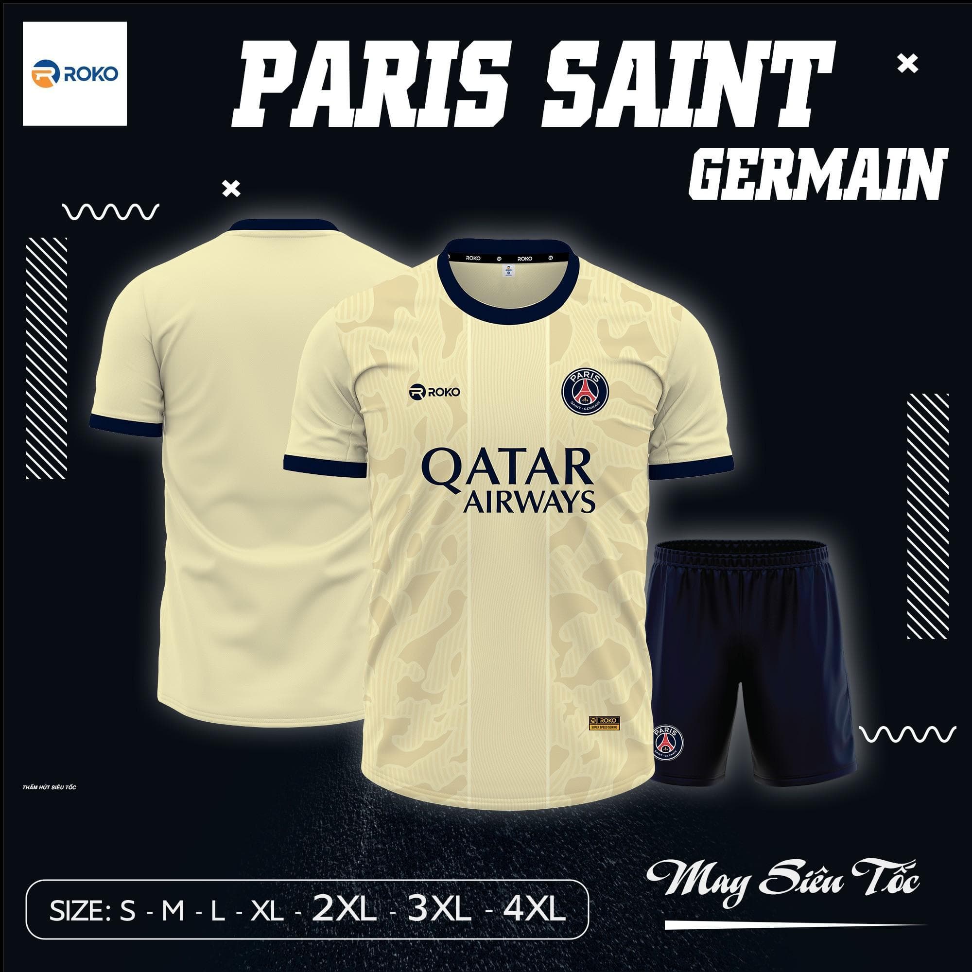 Quần Áo Bóng Đá CLB Paris Saint Germain Training - Màu Kem