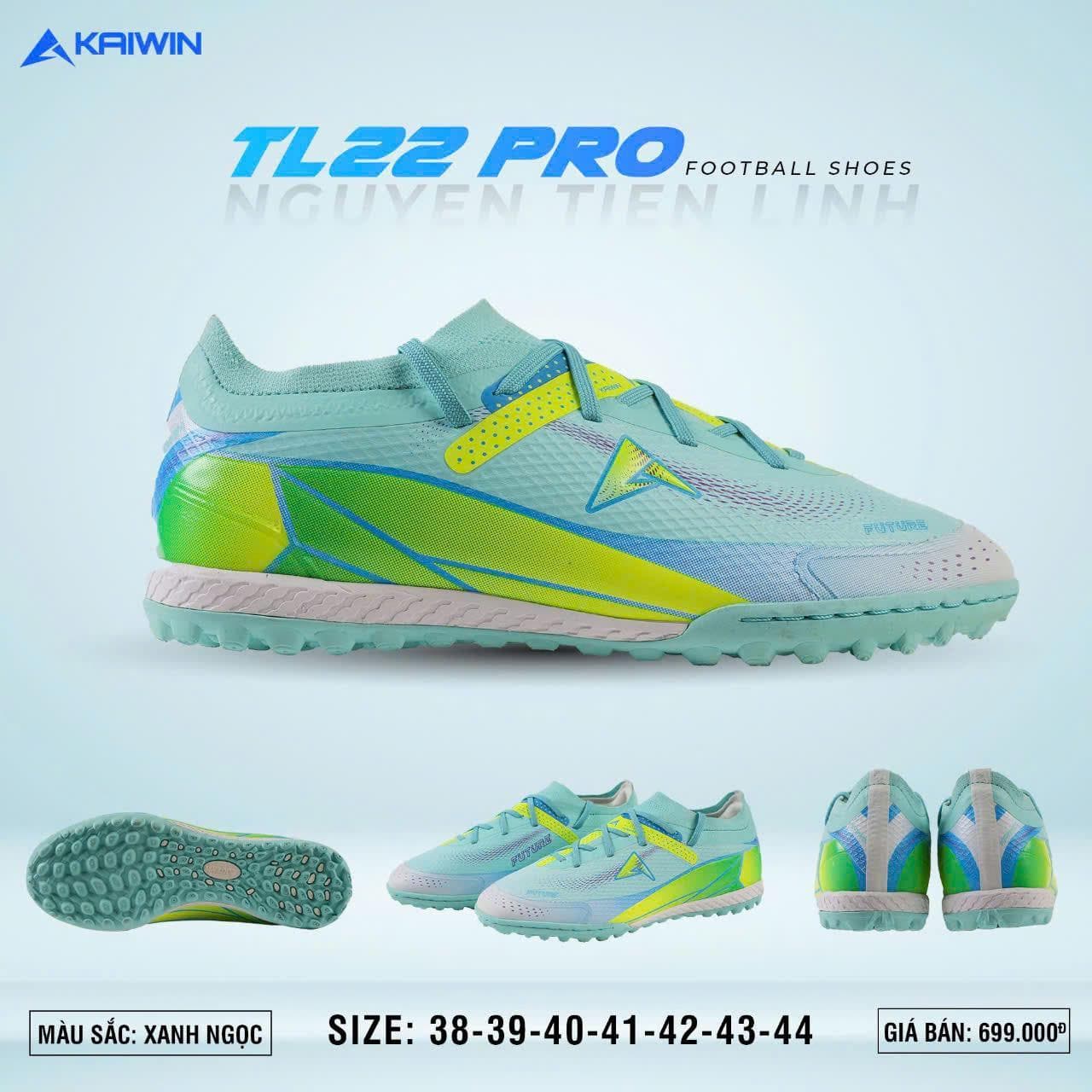Giày Bóng Đá Kaiwin Tiến Linh TL22 Pro - Xanh Ngọc