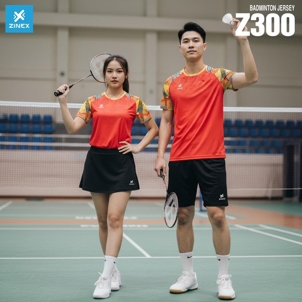 Áo Cầu Lông, Bóng Chuyền, Pickleball Zinex - Z300 (Nữ) - Đỏ