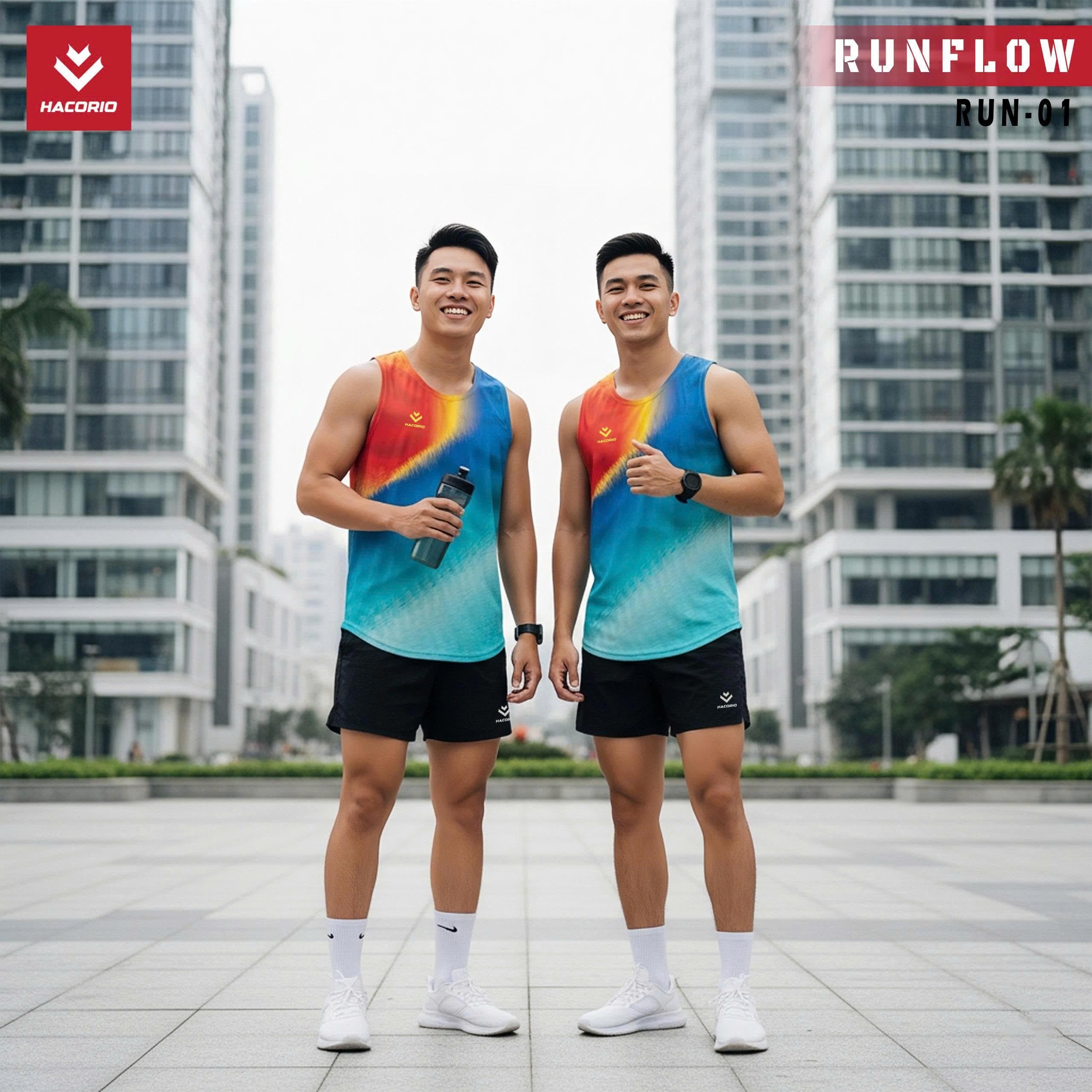 Áo Chạy Bộ Singlet HACORIO - RUNFLOW (HACORIO-RUN-01) - Xanh Ngọc